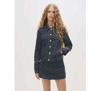Pull&Bear - Giacca aderente in tessuto a coste blu XS
