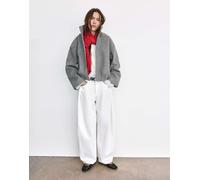 Pull&Bear giacca bomber a palloncino in misto lana grigio M