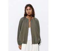 Pull&Bear - Giacca bomber a palloncino kaki-Verde XS