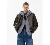 Pull&Bear - Giacca bomber in pelle sintetica marrone L