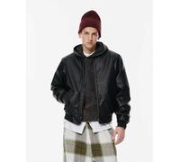Pull&Bear - Giacca bomber in pelle sintetica nera-Nero M