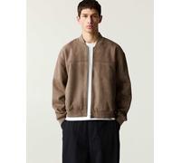 Pull&Bear - Giacca bomber in pelle sintetica scamosciata color sabbia-Neutro M