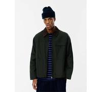 Pull&Bear - Giacca color kaki con colletto in tessuto a coste-Verde M