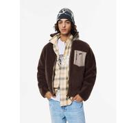 Pull&Bear - Giacca combinata marrone in montone sintetico XL