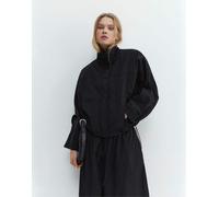 Pull&Bear - Giacca corta accollata nera-Nero XS