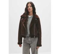 Pull&Bear - Giacca corta double-face color cioccolato-Marrone XS