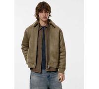 Pull&Bear - Giacca double-face color caramello combinata-Marrone M