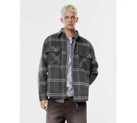 Pull&Bear - Giacca giacca nera a quadri-Nero M