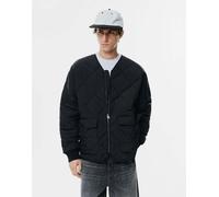 Pull&Bear - Giacca imbottita leggera nera con tasche-Nero XL