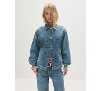 Pull&Bear - Giacca trucker in denim blu medio con cimosa M