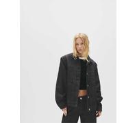 Pull&Bear - Giacca trucker in denim nera con cimosa-Nero XS