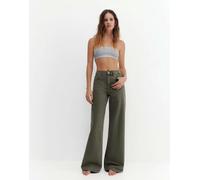 Pull&Bear - Jeans a fondo ampio kaki-Verde 48