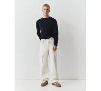 Pull&Bear - Jeans cargo ampi bianchi-Bianco 40