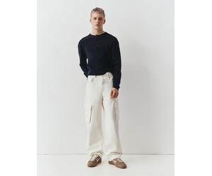 Pull&Bear - Jeans cargo ampi bianchi-Bianco 44