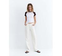 Pull&Bear - Jeans dritti a fondo ampio bianchi-Bianco 44