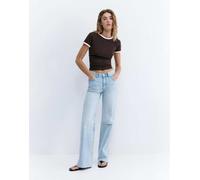 Pull&Bear - Jeans dritti a fondo ampio blu cielo 42