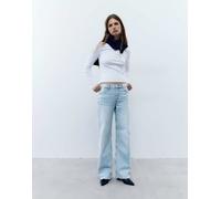 Pull&Bear - Jeans dritti a fondo ampio blu cielo 48