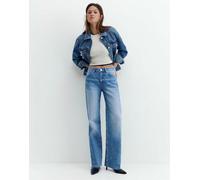Pull&Bear - Jeans dritti a fondo ampio color indaco-Blu 40