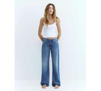 Pull&Bear - Jeans dritti a vita bassa color oceano-Blu navy 36