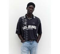 Pull&Bear - Jeunes - T-shirt stile calcio nera-Nero S