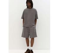 Pull&Bear - Joggers corti grigi testurizzati in diagonale-Grigio S