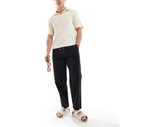 Pull&Bear - Joggers in misto lino neri-Nero S