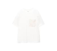 Pull&Bear Maglietta beige chiaro / bianco Donna Pull&Bear S beige chiaro / bianco