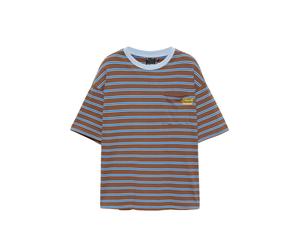 Pull&Bear Maglietta blu / marrone / giallo / bianco Uomo - PROMO - Maglie e T-shirt - T-shirt Pull&Bear L