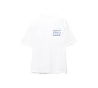 Pull&Bear Maglietta 'MARE MOSAICO' zappiro / bianco, Taglia XS