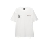 Pull&Bear Maglietta oliva / arancione / nero / bianco, Taglia S