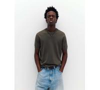 Pull&Bear - Maglione a maniche corte marrone talpa XS
