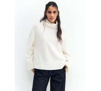 Pull&Bear - Maglione accollato morbido color bianco sporco M