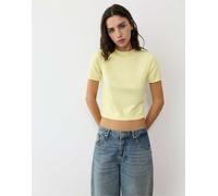 Pull&Bear maglione aderente a maniche corte giallo XL