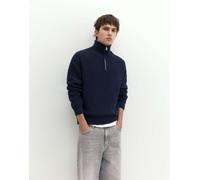 Pull&Bear maglione con mezza zip navy-blu navy XS