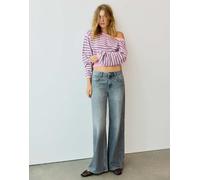 Pull&Bear maglione con scollo asimmetrico rosa S