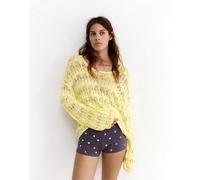 Pull&Bear - Maglione giallo traforato fluido S
