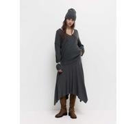 Pull&Bear - Maglione grigio in maglia morbida con scollo a V S