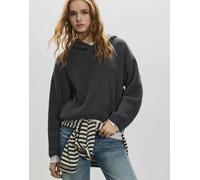 Pull&Bear - Maglione in ciniglia color piombo con cappuccio-Grigio XS