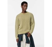 Pull&Bear - Maglione lavorato a trecce verde mela lavaggio acido M