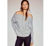 Pull&Bear - Maglione morbido asimmetrico grigio mélange XS