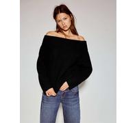 Pull&Bear - Maglione morbido asimmetrico nero XS
