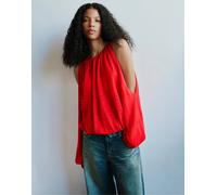 Pull&Bear maglione oversize arricciato rosso XS-S