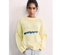 Pull&Bear maglione oversize con cuore giallo XS