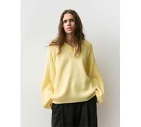 Pull&Bear - Maglione oversize con fondo asimmetrico giallo S