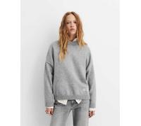 Pull&Bear - Maglione oversize grigio mélange con scritta M