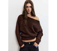 Pull&Bear maglione regular fit con scollo a barchetta marrone M