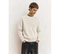 Pull&Bear - Maglione strutturato color bianco sporco con scollo rotondo M