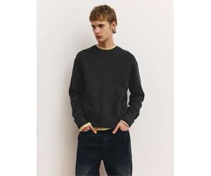 Pull&Bear - Maglione strutturato nero con scollo rotondo XL