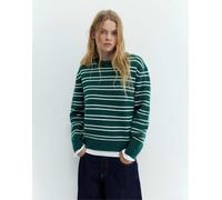 Pull&Bear - Maglione verde bottiglia a righe M