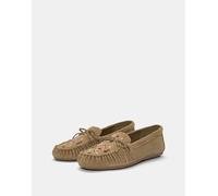 Pull&Bear - Mocassini in pelle marroni decorati-Multicolore 40